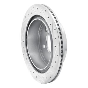 Ford E-150 Brake Rotor (1) - Rear Left - R1 Concepts - Drilled & Slotted - Silver - `04-`06